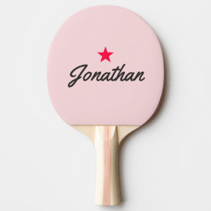 Pink Whisper and Black Vintage Star Signature Ping Pong Paddle