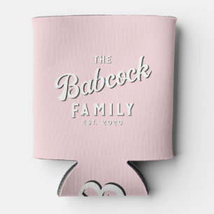 Pink Whisper Retro Family Name & Year Can Cooler