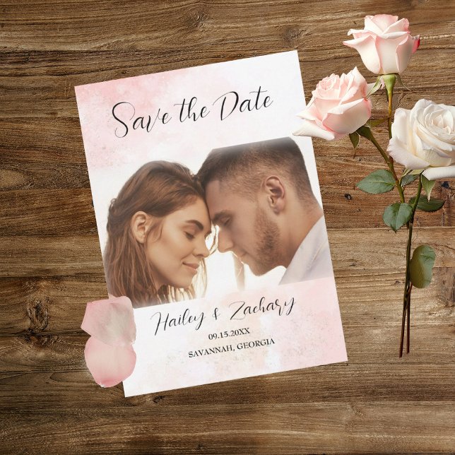 Pink Whispers Wedding Save The Date (Creator Uploaded)
