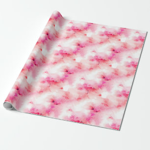 Pink & White Abstract and Lines Wrapping Paper