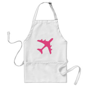 Pink white aeroplane design standard apron