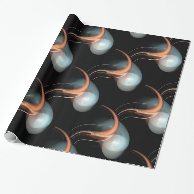 PINK WHITE ALIEN PEARLS WRAPPING PAPER (Unrolled)