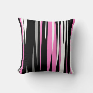pink white and black abstract cushion