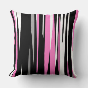pink white and black abstract  cushion
