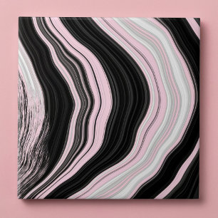 Pink white and black agate marble effect tile