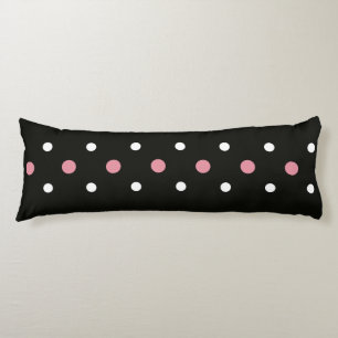 Pink white and black polka dots body cushion