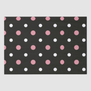 Pink white and black polka dots tissue paper