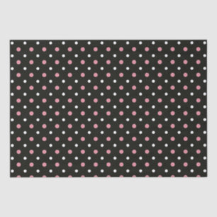 Pink white and black polka dots tissue paper
