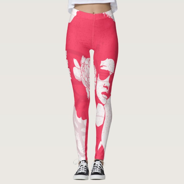 Pink, white and graffiti afro leggings (Front)