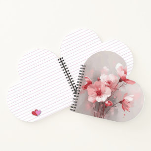 Pink, White, and Gray Florals Notebook