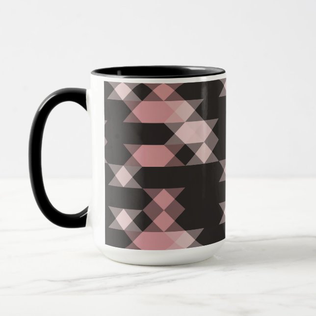pink white and gray geometric mug (Left)