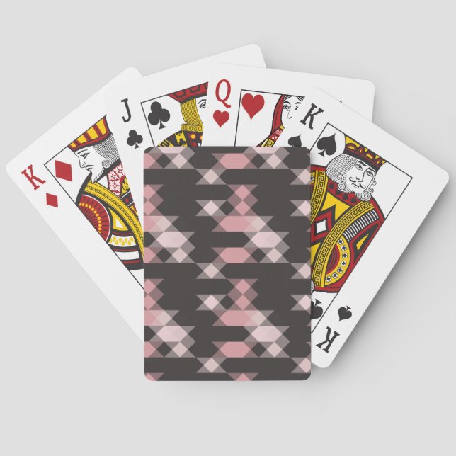 pink white and gray geometric playing cards (Back)