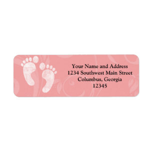 Pink/White Baby Footprints