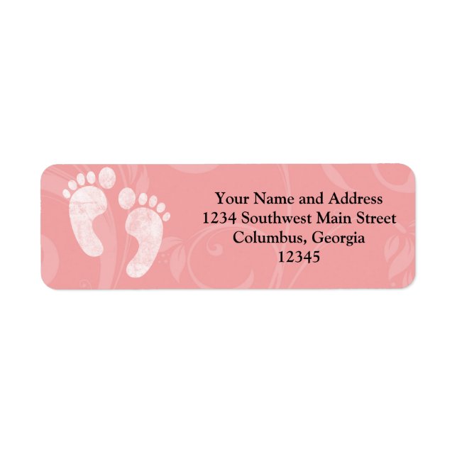Pink/White Baby Footprints (Front)