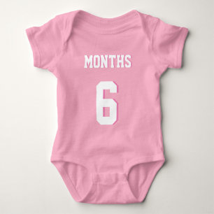 Pink & White Baby Sports Jersey Design Bodysuit