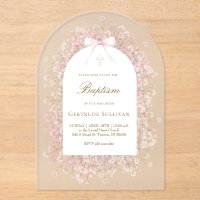 pink white baby's breath flowers Baptism
