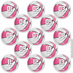 pink white basketball custom girls' names