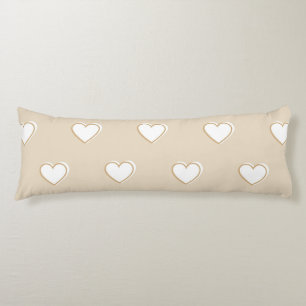 Pink White Beige Cute Simple Heart Pattern Body Cushion