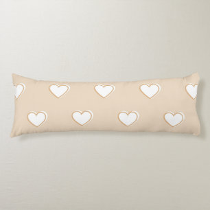 Pink White Beige Cute Simple Heart Pattern Body Cushion