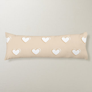 Pink White Beige Cute Simple Heart Pattern  Body Cushion