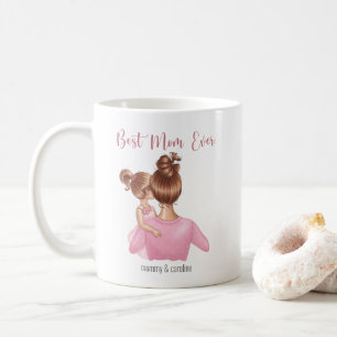 Pink White Best Mum Ever Happy Mothers Day Coffee Mug