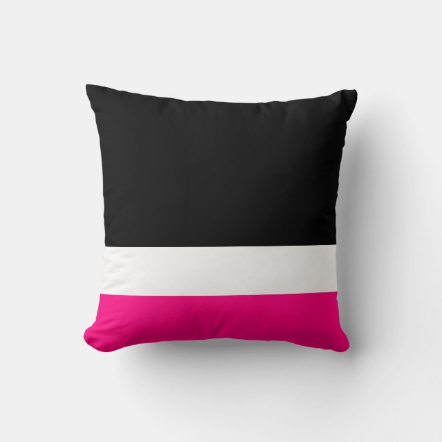 Pink White Black Colorblock Cushion (Front)