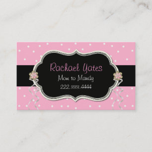 Pink, White, & Black Mummy Play Date Card