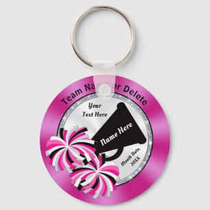 Pink, White, Black Personalised Cheer Keychains