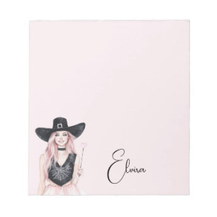 Pink White Black Stripes Notepad