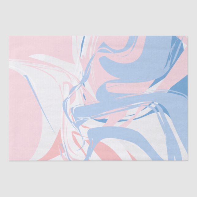 Pink White Blue Marble Swirl Abstract Baby   Tissue Paper (Front)