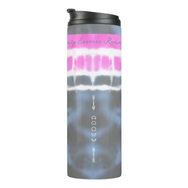 Pink white & Blue Tie dye Twist Sway in Style Thermal Tumbler (Rotated Right)
