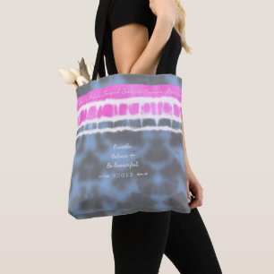 Pink white & Blue Tie dye Twist Sway in Style Tote Bag