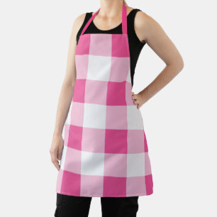 Pink White Buffalo Check Baker Apron