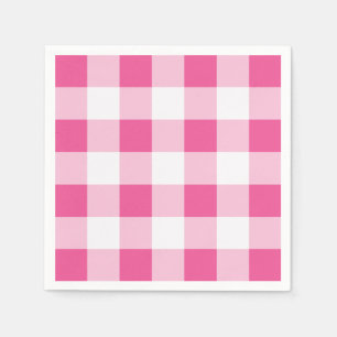 Pink White Buffalo Check Family Reunion Party Napkin