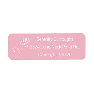 Pink & White Butterfly Personalised