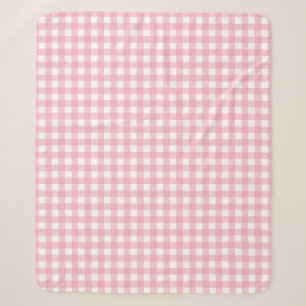 Pink & White Chequerboard Sherpa Blanket