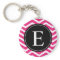 Pink White Chevron Black Monogram