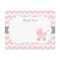 Pink White Chevron Stroller Thank You Note Cards