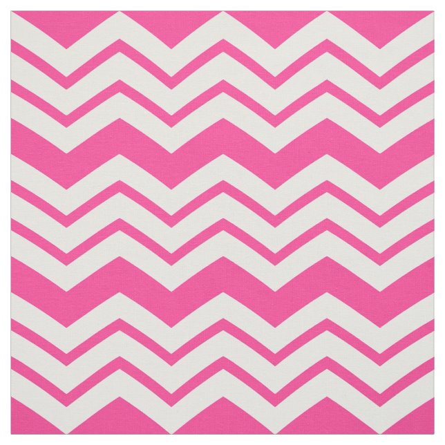 Pink White Chevron Zigzag Pattern Design  Fabric (Swatch)