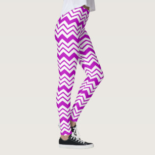 Pink White Chevron Zigzag Pattern Design  Leggings