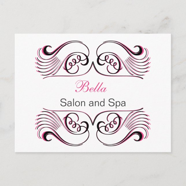 pink white Chic Business Thank You Cards (Front)
