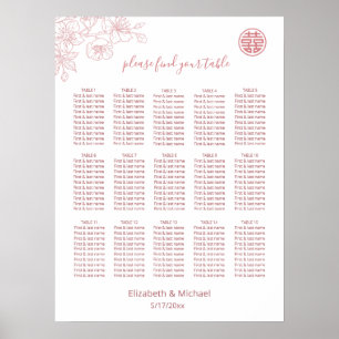 Pink White Chinese Wedding Poster