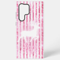 Pink & White Christmas Joy Reindeer