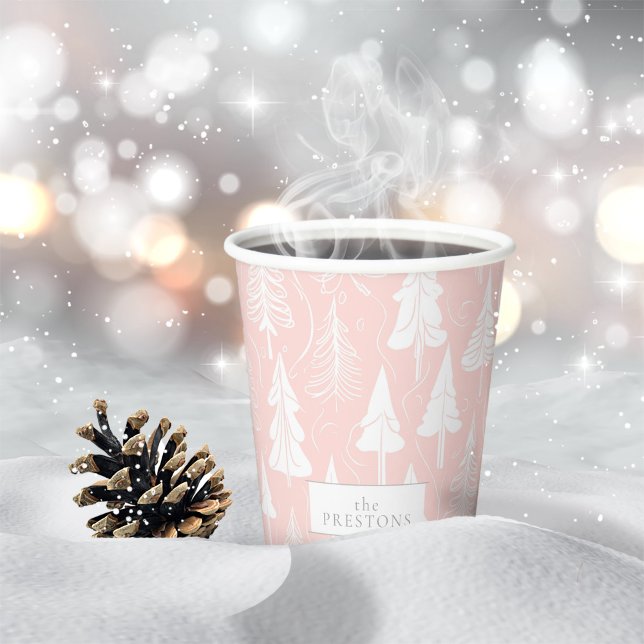 Pink White Christmas Pattern#6 ID1009 Paper Cups (Creator Uploaded)
