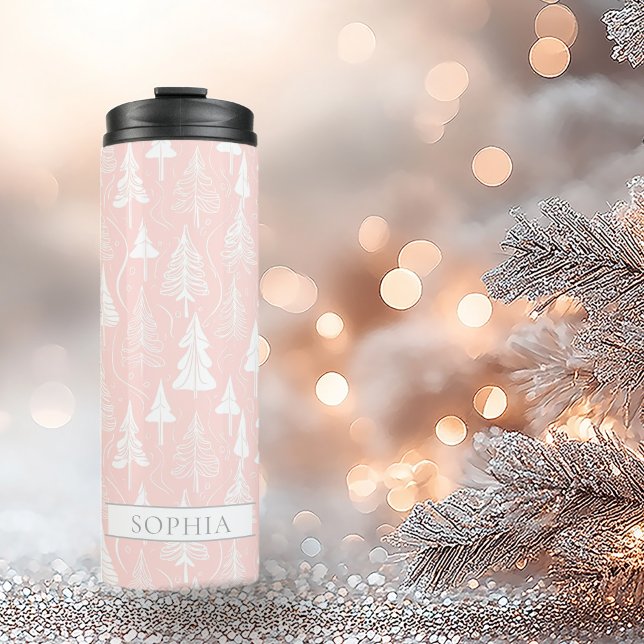Pink White Christmas Pattern#6 ID1009 Thermal Tumbler (Creator Uploaded)
