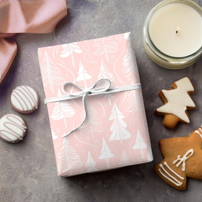 Pink White Christmas Pattern#6 ID1009 Wrapping Paper (Creator Uploaded)