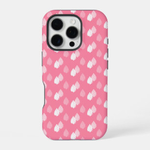 Pink White Christmas Tree Pattern iPhone 16 Pro Case