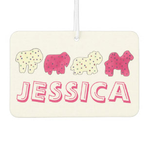 Pink White Circus Zoo Animal Cookies Crackers Car Air Freshener