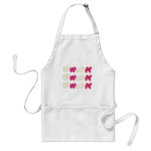 Pink White Circus Zoo Animal Cookies Crackers Standard Apron (Front)