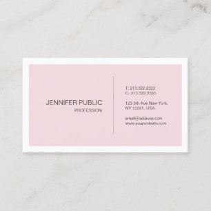 Pink White Clean Elegant Graphic Design Trendy Business Card